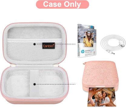 Carrying Case Replacement for HP Sprocket Portable 2X3 Instant Photo Printer, Kodak Step Wireless Mobile Photo Printer, Lifeprint 2X3 Photo Printer, Mesh Bag Fit Photo Paper Cable, Rose Gold