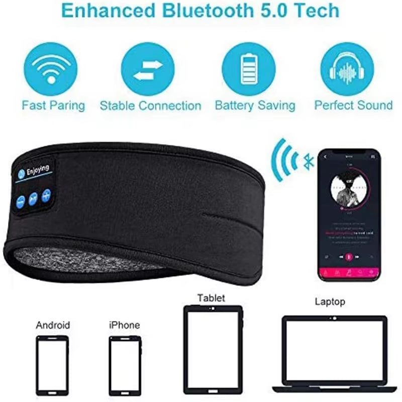 Fone Bluetooth Earphones Sports Sleeping Headband Elastic Wireless Headphones Music Eye Mask Wireless Bluetooth Headset Headband