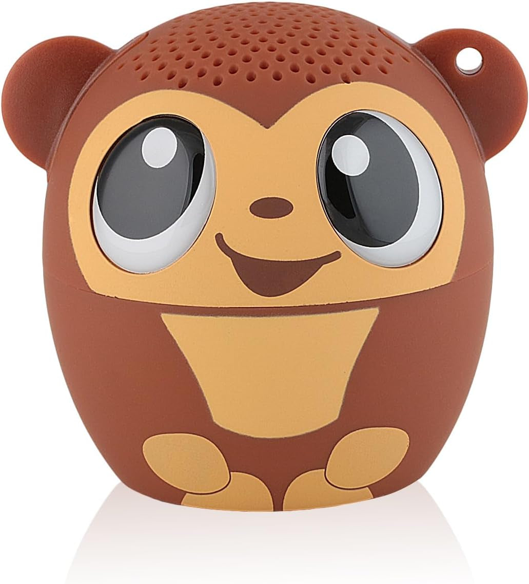 Mini Bluetooth Animal Wireless Speaker for Kids of All Ages - True Wireless Stereo – Pair with Another TWS Pet for Powerful Rich Room-Filling Sound (GOGO Bananas-Monkey)